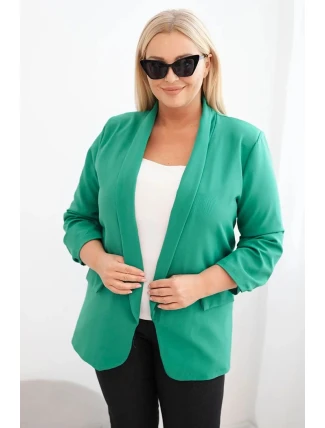 Dámská sako Plus Size bez zapínání s podšívkou XL/2XL zelená Dámská sako Plus Size bez zapínání s podšívkou XL/2XL zelená