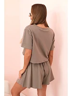 Dámský bavlněný komplet s širokými šortkami fango