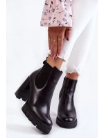 Kožené Boty Hladké Černé Eldey Kožené Boty Hladké Černé Eldey