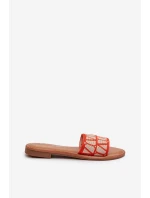 Dámské sandály na ploché podrážce oranžové Traivea