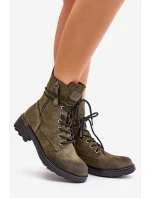 Vysoké boty worker s zipy tmavě béžové Maisa