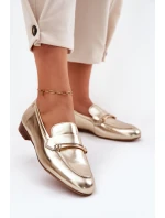 Kožené Polobotky Mokasíny Dámské Maciejka K6809-25 Zlaté