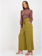 Kalhoty D73761M62237A olivově zelená