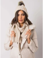 Set čepice a šály JK KMPL 7 1.40X béžová - FPrice Set čepice a šály JK KMPL 7 1.40X béžová - FPrice