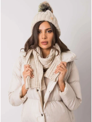 Set čepice a šály JK KMPL 7 1.40X béžová - FPrice Set čepice a šály JK KMPL 7 1.40X béžová - FPrice