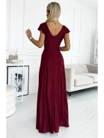 Dámské šaty 411-8 CRYSTAL bordó - Numoco Dámské šaty 411-8 CRYSTAL bordó - Numoco