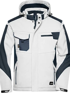 Daiber JN 824 Pracovní zimní softshellová bunda - Strong 02.0824 white/carbon