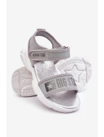 Dětské sandály na suchý zip Big Star LL374194 stříbrne