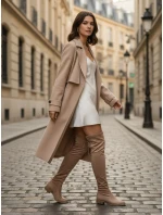 Dámské semišové béžové kozačky FashionStreet ZY1332 Dámské semišové béžové kozačky FashionStreet ZY1332