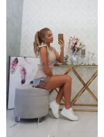 Halenka s volánky béžová