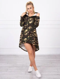 Moro khaki+hnědé šaty