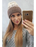 Dámská čepice Samara K346 cappuccino+ecru