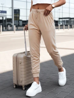 Dámské světle broskvové velurové tepláky FashionStreet UY2840