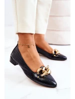 Kožené lodičky z hadí kůže Černe Elissabeth