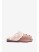 Dámské Papuče Pantofle s Kožíškem Bežová Pinky