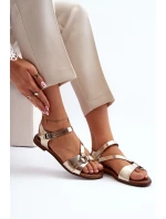 Zazoo 40182 Dámské kožené sandály zlaté