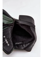 Dámské kožené kotníkové boty na klínu s vyhříváním Vinceza 39950 tmavě zelené