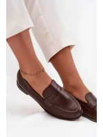 Mokasíny Loafersy Dámské Z Eko Kůže Čokoládové Bessina