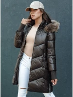 Dámská prošívaná zimní bunda z umělé kožešiny s kapucí LAGOON hnědá FashionStreet TY4500