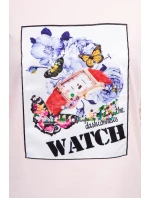 Halenka s 3D grafikou Watch powder pink