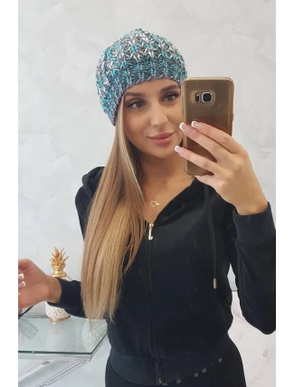 Dámská čepice s bambulí Maria K335 tyrkysová Dámská čepice s bambulí Maria K335 tyrkysová