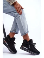 Sportovní Boty Na Platformě S Křupavým Kožíškem Černá Jamarie