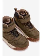 Dětské turistické boty na suchý zip tmavě zelené Pavisse