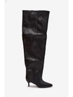 Dámské kozačky na jehlovém podpatku Ysolienne – černé