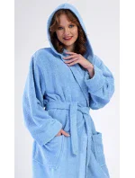 Dámský župan dlouhý s kapucí Modrásek