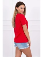 Halenka s potiskem Perfektní červená Halenka s potiskem Perfektní červená