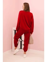 Komplet mikina + kalhoty máslo bordový