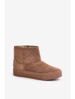 Sněhové boty na zip zateplené kožešinou Big Star OO274A524 Béžové