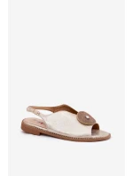 Lesklé Dámské Sandály S Dekorativním Detalem S.Barski KV51-012 Zlaté