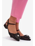 Dámské sandály na klínku s ozdobným detailem Černé Vionessa