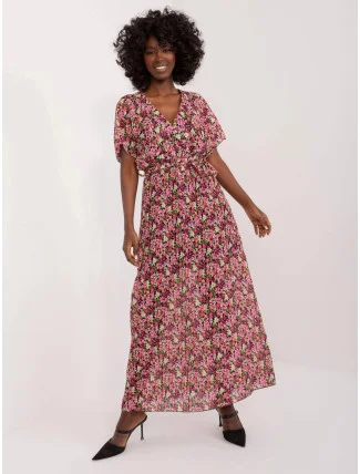 Černo-růžové dámské letní květované šaty (9656) Černo-růžové dámské letní květované šaty (9656)