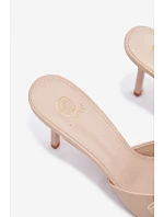 Dámské lodičky na jehlovém podpatku s mašlí Béžové Jelessa