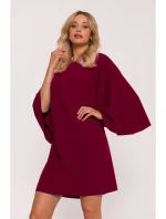 S426 Mini šaty s netopýřími rukávy - bordó S426 Mini šaty s netopýřími rukávy - bordó