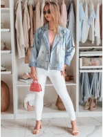 Dámská oversize džínová bunda OVERSOLI modrá FashionStreet TY4904 Dámská oversize džínová bunda OVERSOLI modrá FashionStreet TY4904