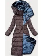 Hnědá dlouhá dámská zimní bunda Libland (7704)
