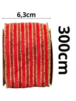 ZLATÝ PÁSEK 6,3 cmx3 m ČERVENÝ