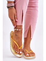 Dámské módní žabky Big Star LL274819 žluté