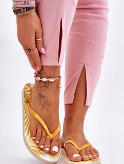 Dámské módní žabky Big Star LL274819 žluté