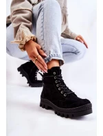 Suede Trappers S prošíváním Černé Layden