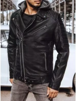 Pánská kožená bunda černá FashionStreet TX4244