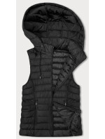 Černá dámská prošívaná vesta s kapucí (16M9150-392)