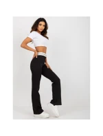 Černé látkové kalhoty do zvonu bez kapes (DHJ-SP-6971.33P)