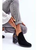 Dámské kožené boty na sloupu Maciejka 04492-99 černé