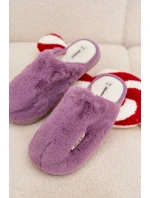 Dámské huňaté pantofle – fialové Belinna