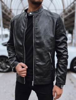 Pánská kožená bunda černá FashionStreet TX4717
