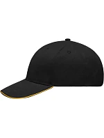 Daiber MB 6541 Lehce broušená 6 panelová sandwich kšiltovka 03.6541 black/gold yellow Daiber MB 6541 Lehce broušená 6 panelová sandwich kšiltovka 03.6541 black/gold yellow